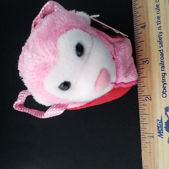 AURORA FANCY PALS NEW Monkey & Carrier Pink Key Coin Purse Bag Charm - Picture 3 of 6